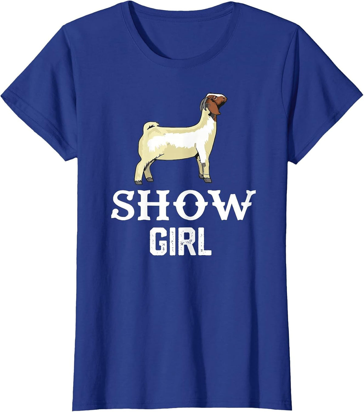 Show Boer Goat Girl T-Shirt - Royal Blue