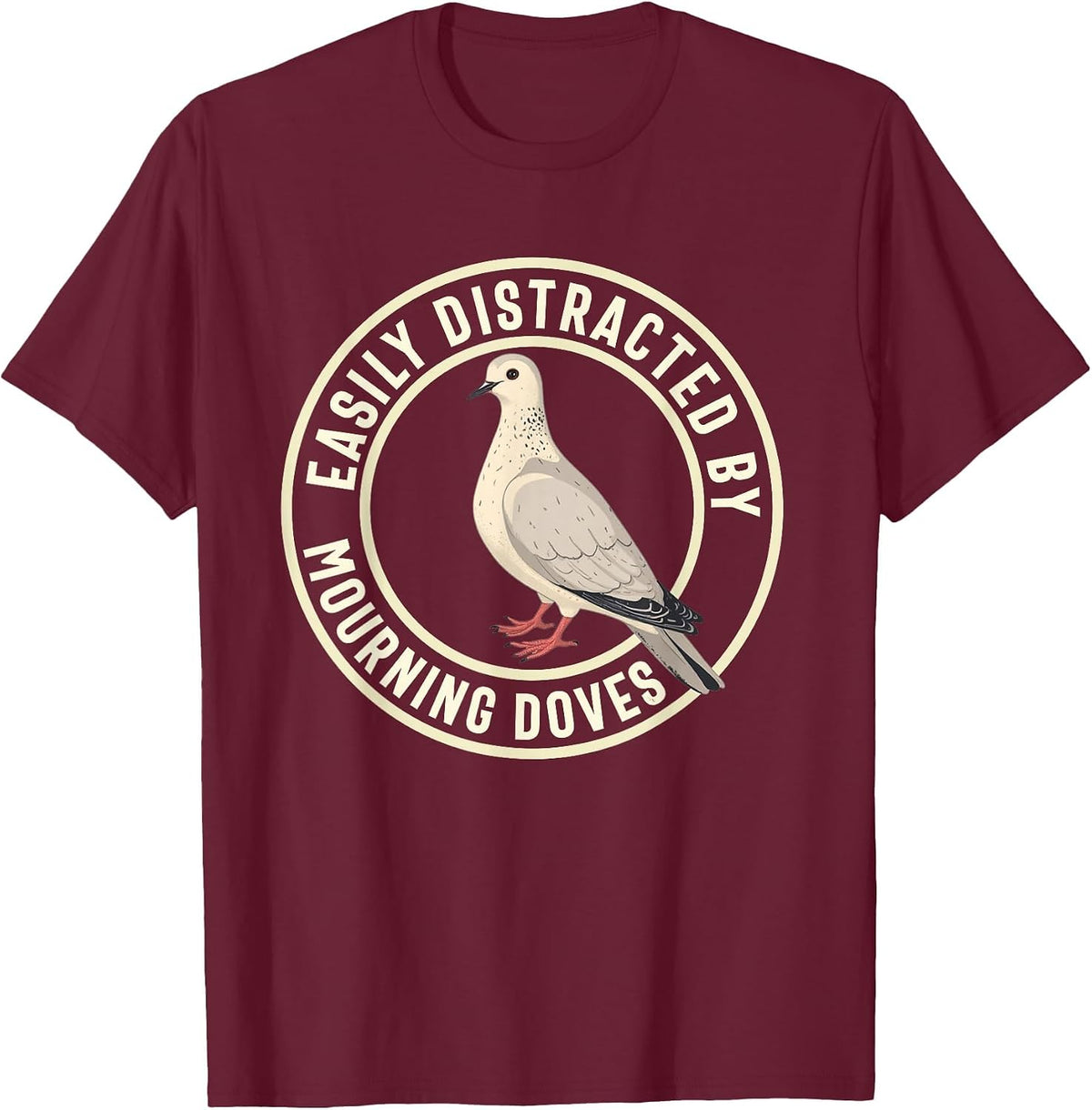 Mourning Dove Bird Lover Women Men Girl Boys Turtle Dove T-Shirt - Burgundy