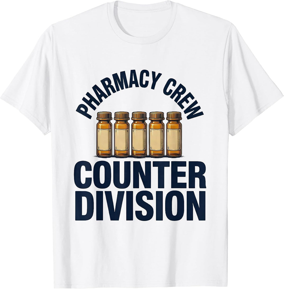 Men's Pharmacy Crew Counter Division Funny Pharmacy Tech Gift T-Shirt - White