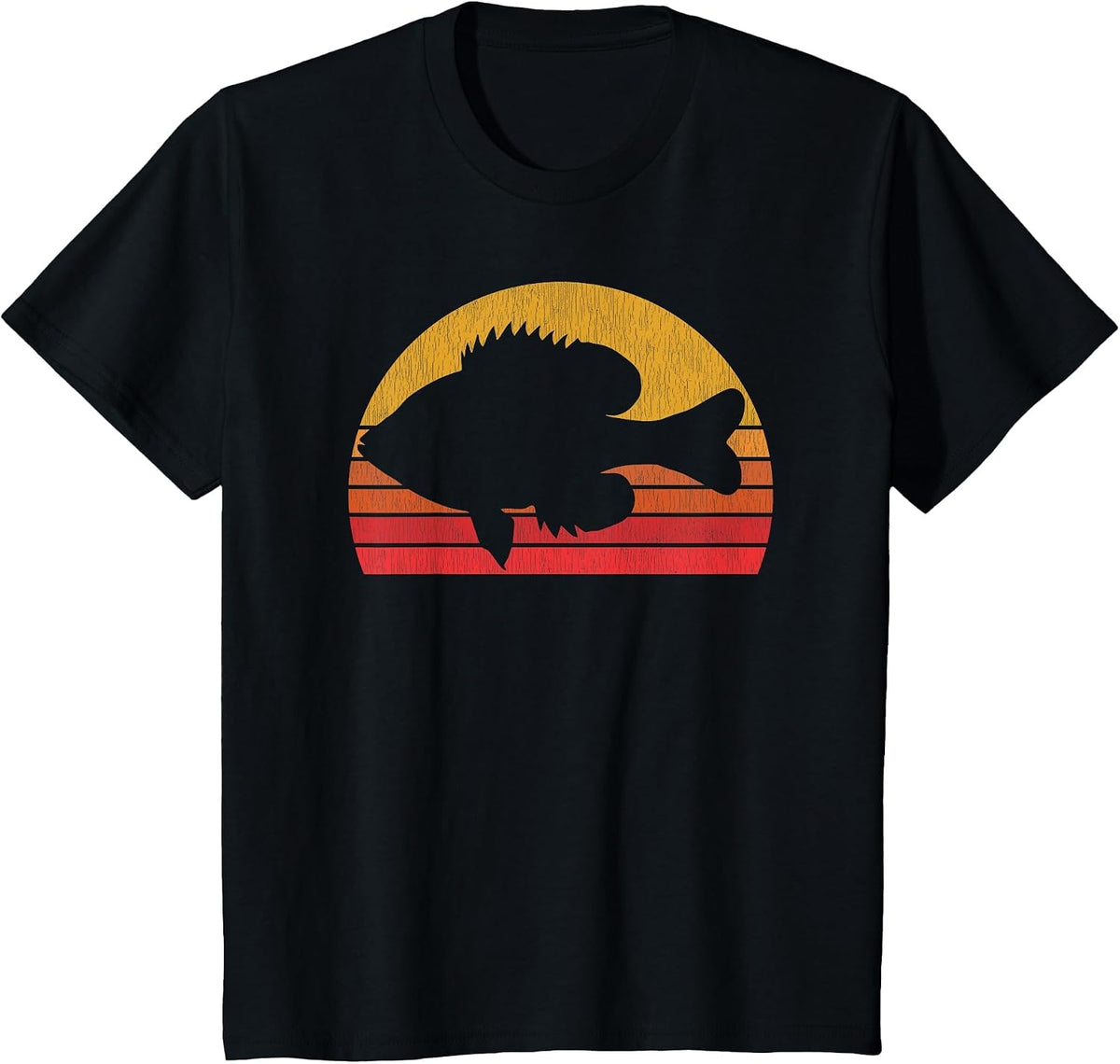 Bluegill Fishing - Panfish Retro Fisherman T-Shirt - Black