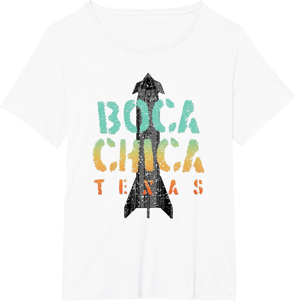 Boca Chica Texas Starship Cool Retro T-Shirt - White
