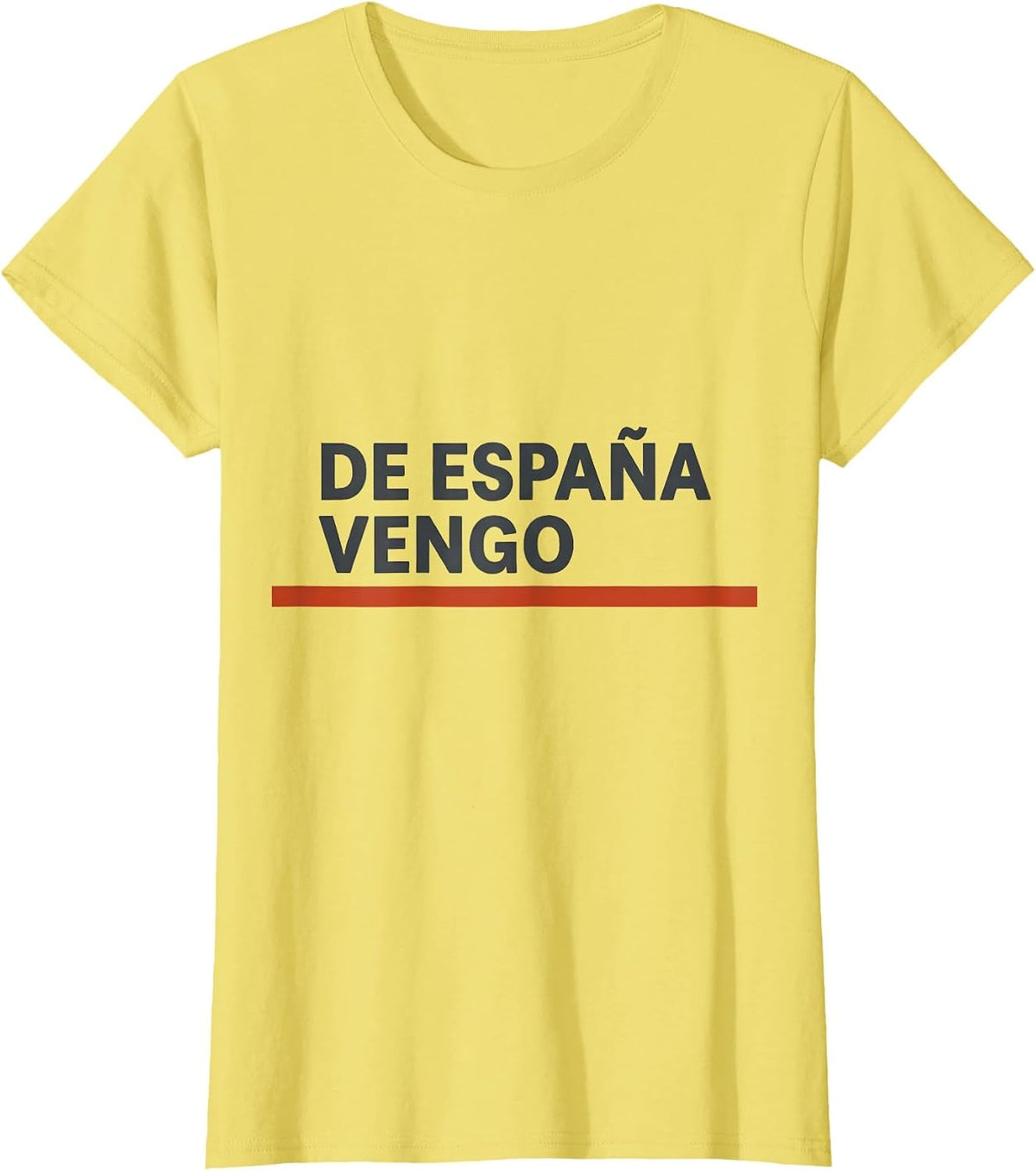 Women's De España Vengo Minimalist Spanish Heritage Souvenir T-Shirt - Lemon Yellow