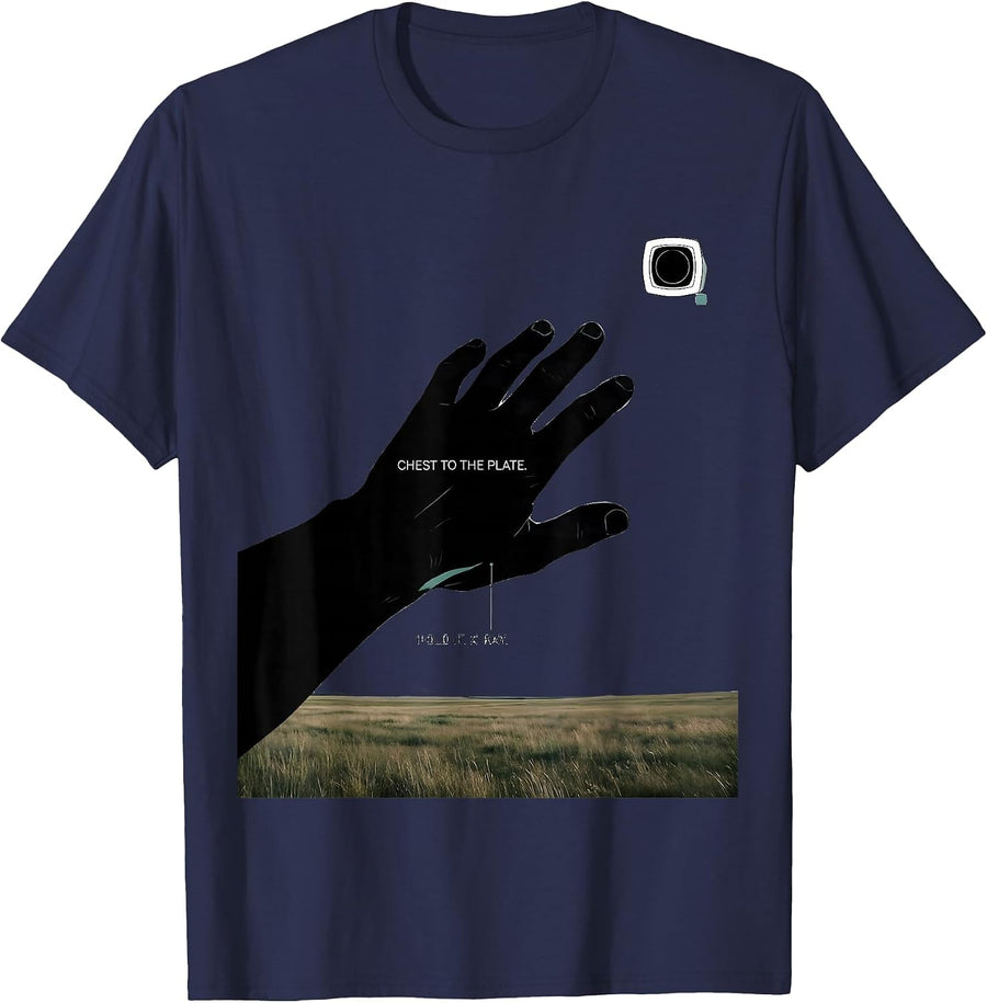 Chest To The Plate Hold It X-Ray Radiology Tech Humor T-Shirt - Navy Blue