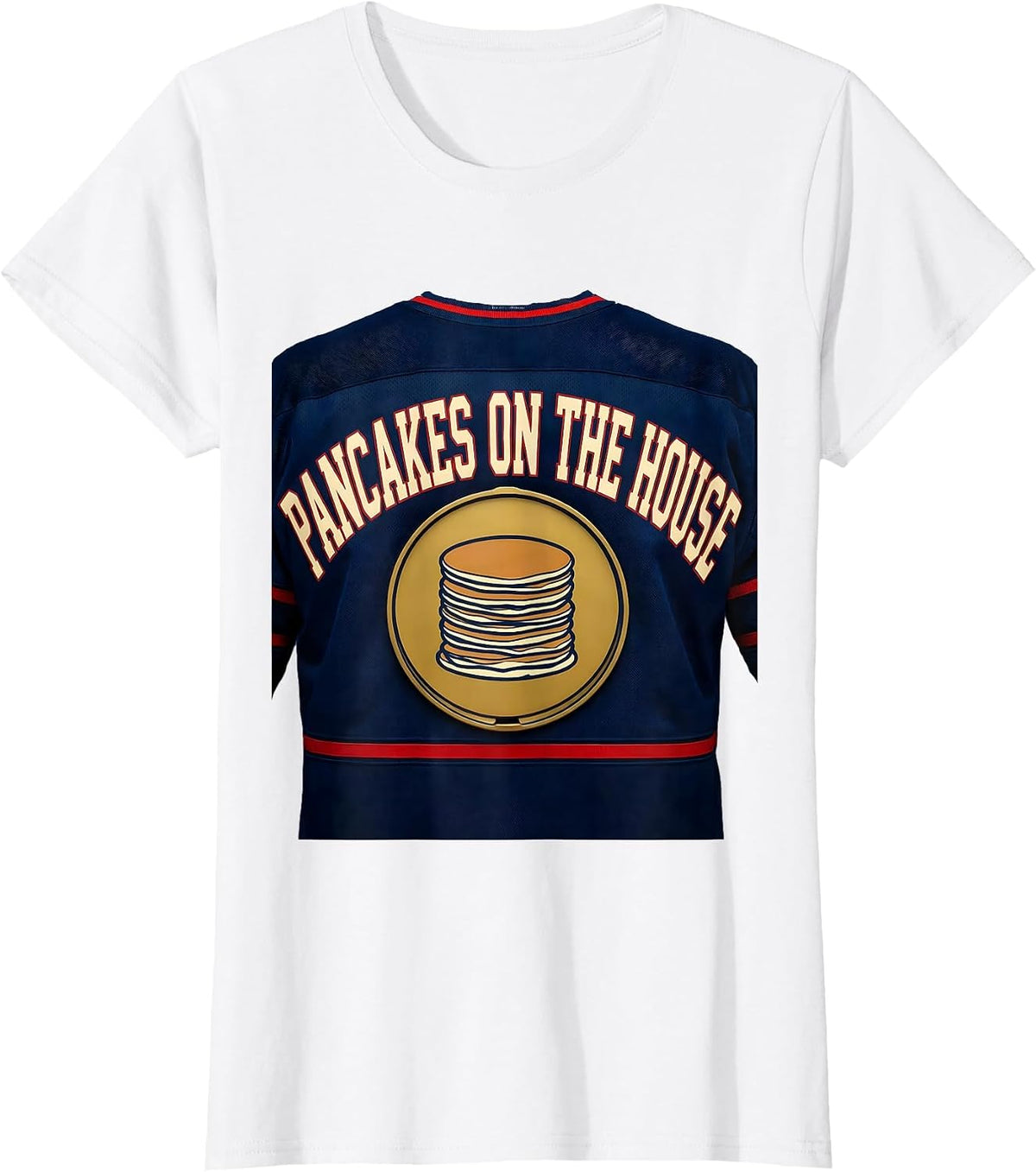 Pancakes On The House Funny Football Lineman Offensive T-Shirt - White