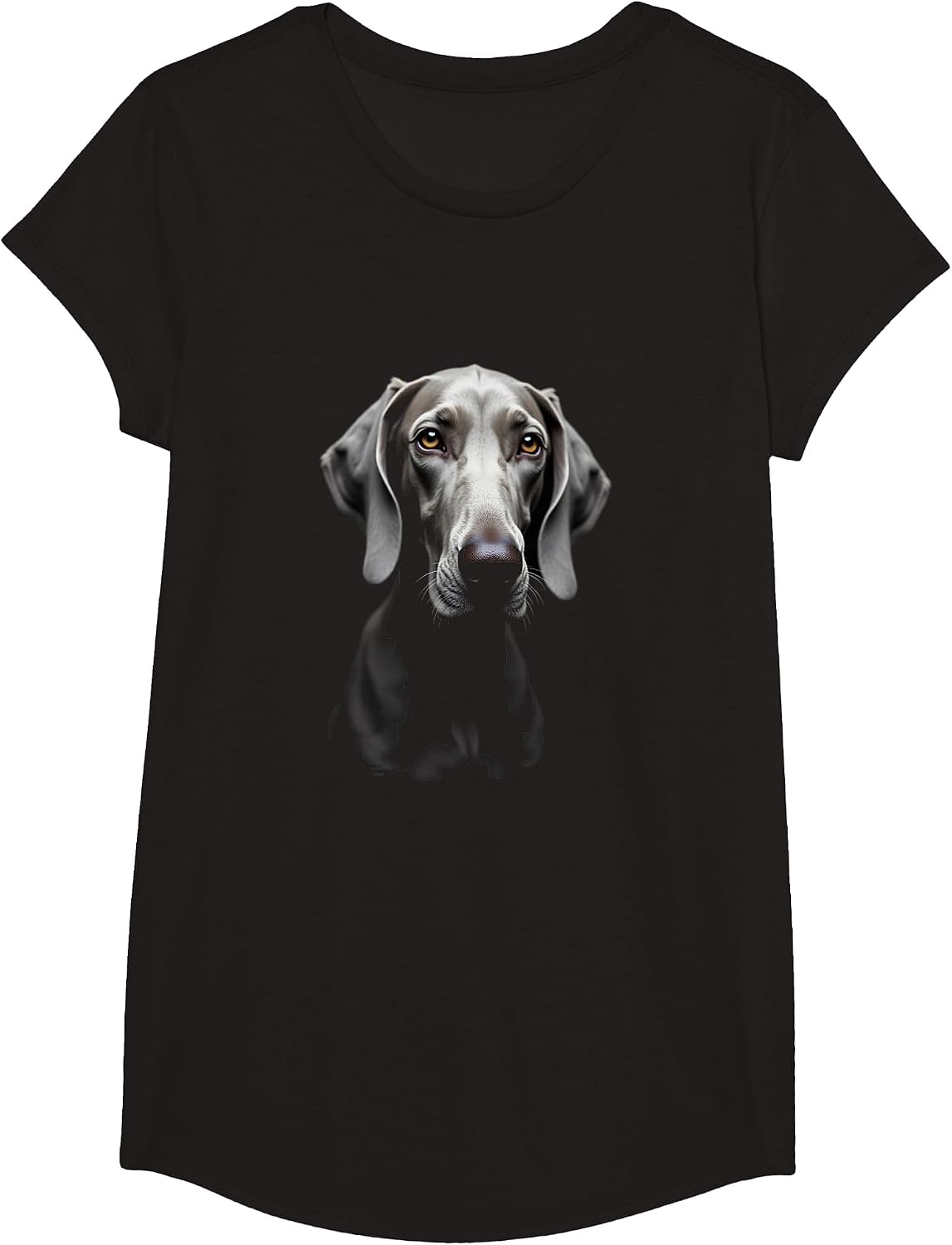 Black Weimaraner Dog Weimaraner Face T-Shirt - Girls Black