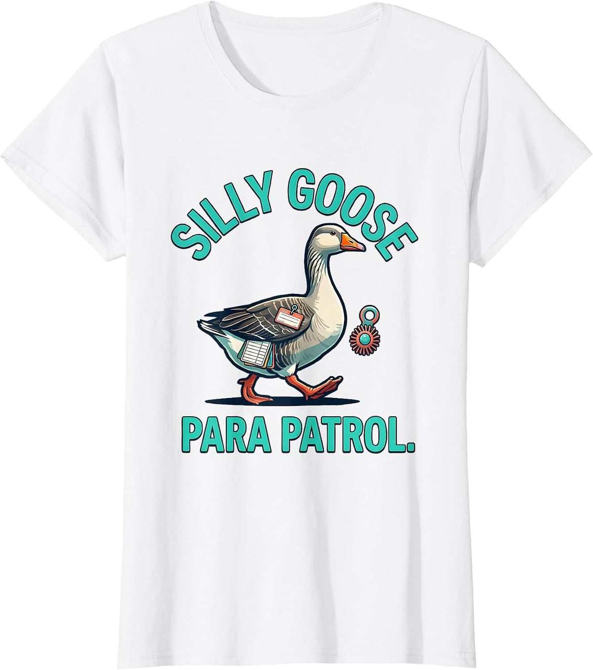 Silly Goose Para Patrol Design T-Shirt - White