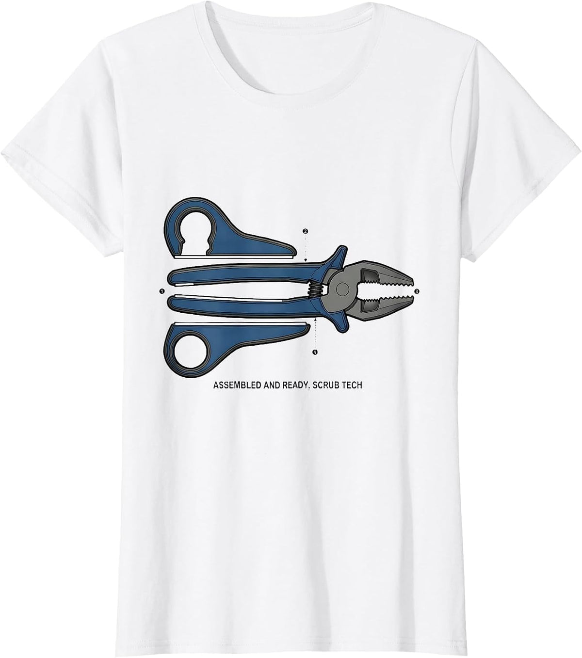 Women's Assembled And Ready Scrub Tech Surgical Technologist Humor T-Shirt - White