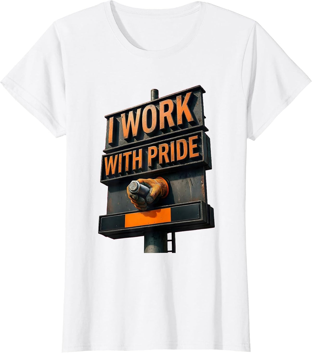 I Work With Pride Patriotic Labor Day Union Worker Gift T-Shirt - White
