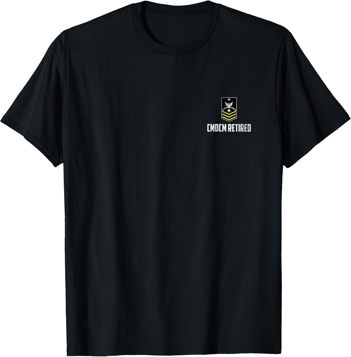 Retired E-9 Command Master Chief Petty Officer CMDCM Rank T-Shirt - Black