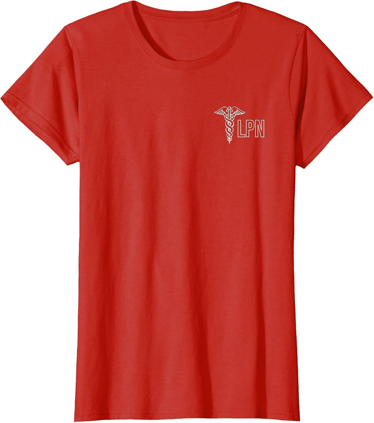 Licensed Practical Nurse LPN Caduceus Health Care Nurse T-Shirt - Red