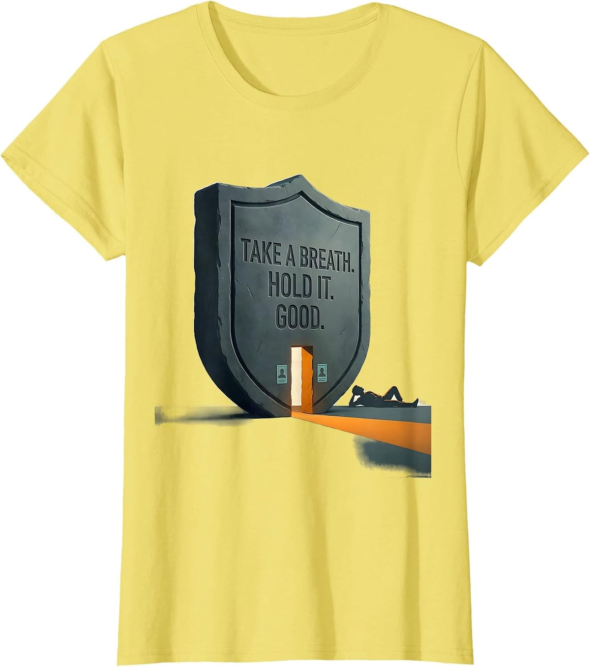 Take A Breath Hold It Good Radiology Rad Tech X-Ray T-Shirt - Lemon Yellow