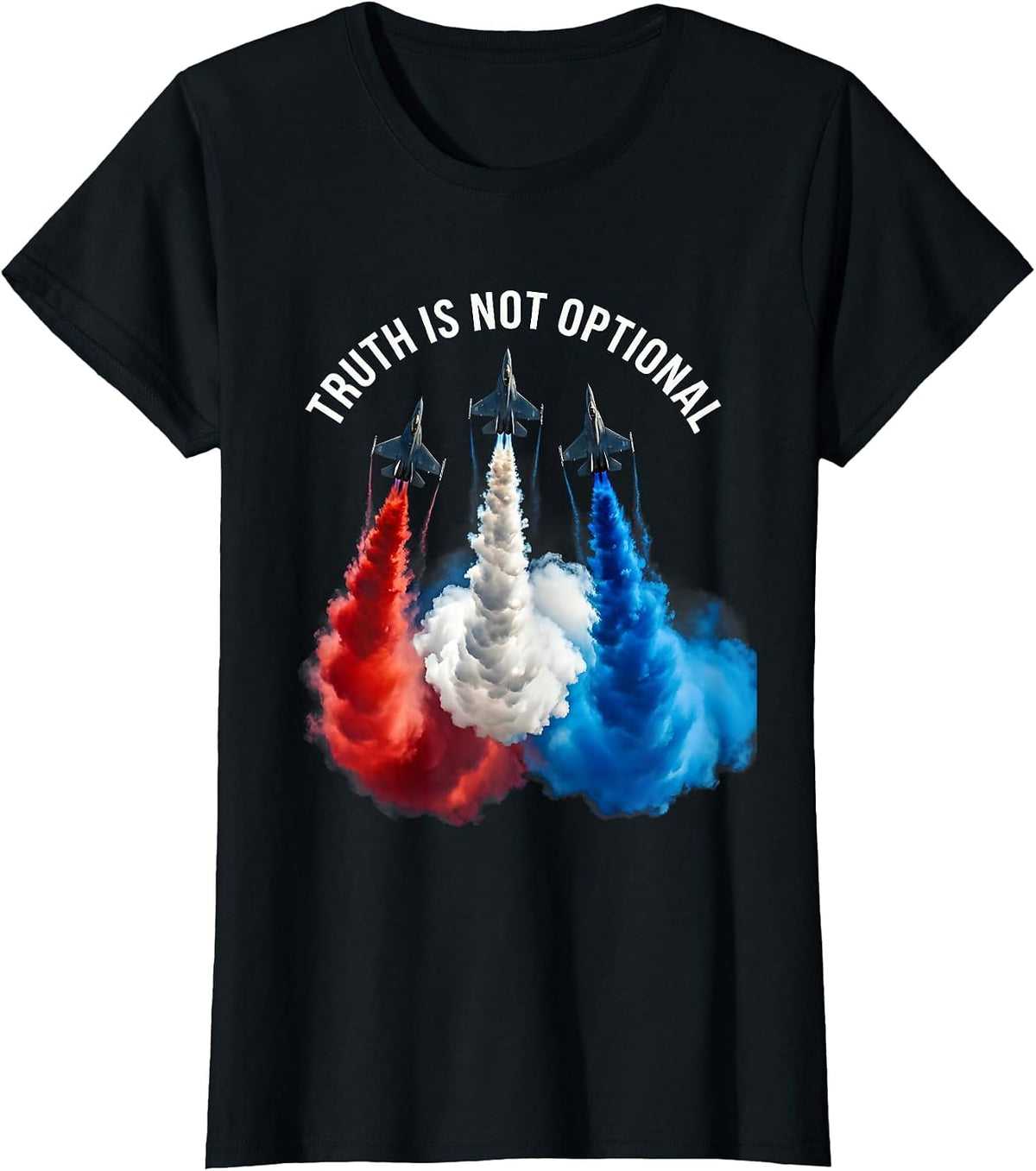 Truth Is Not Optional Bold Statement Design T-Shirt - Black