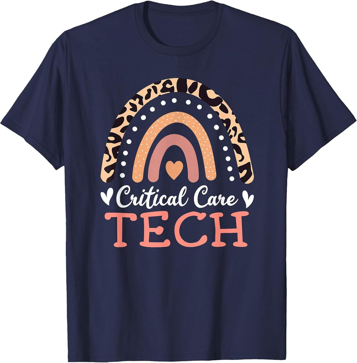 Critical Care Tech Rainbow EMT Emergency Medical Technician T-Shirt - Navy Blue