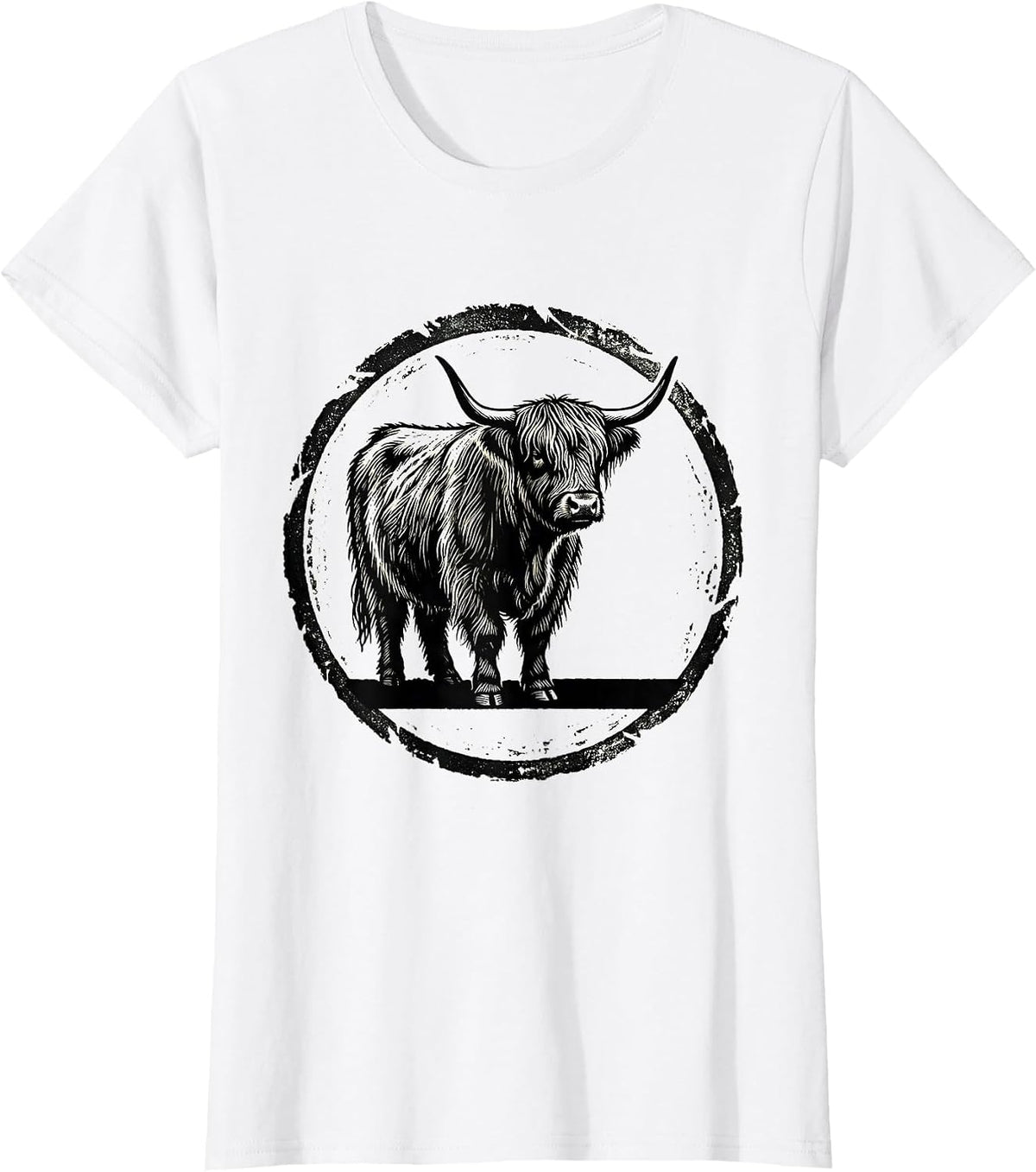 Sealed Highland Cow Rubber Stamp Funny Animal Lover T-Shirt - White