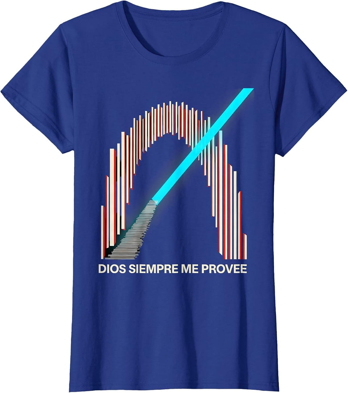 Women's Dios Siempre Me Provee New Wave Spanish Christian Faith T-Shirt - Royal Blue