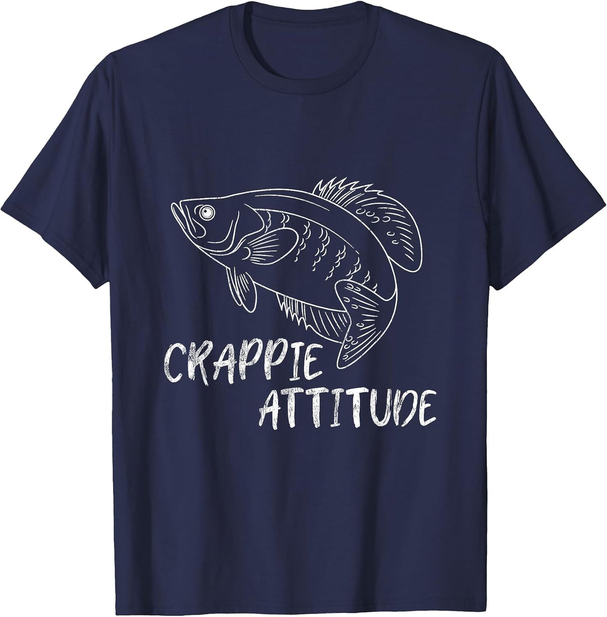 Crappie Attitude Tshirt Boating Fishing Lover Shirts T-Shirt - Navy Blue
