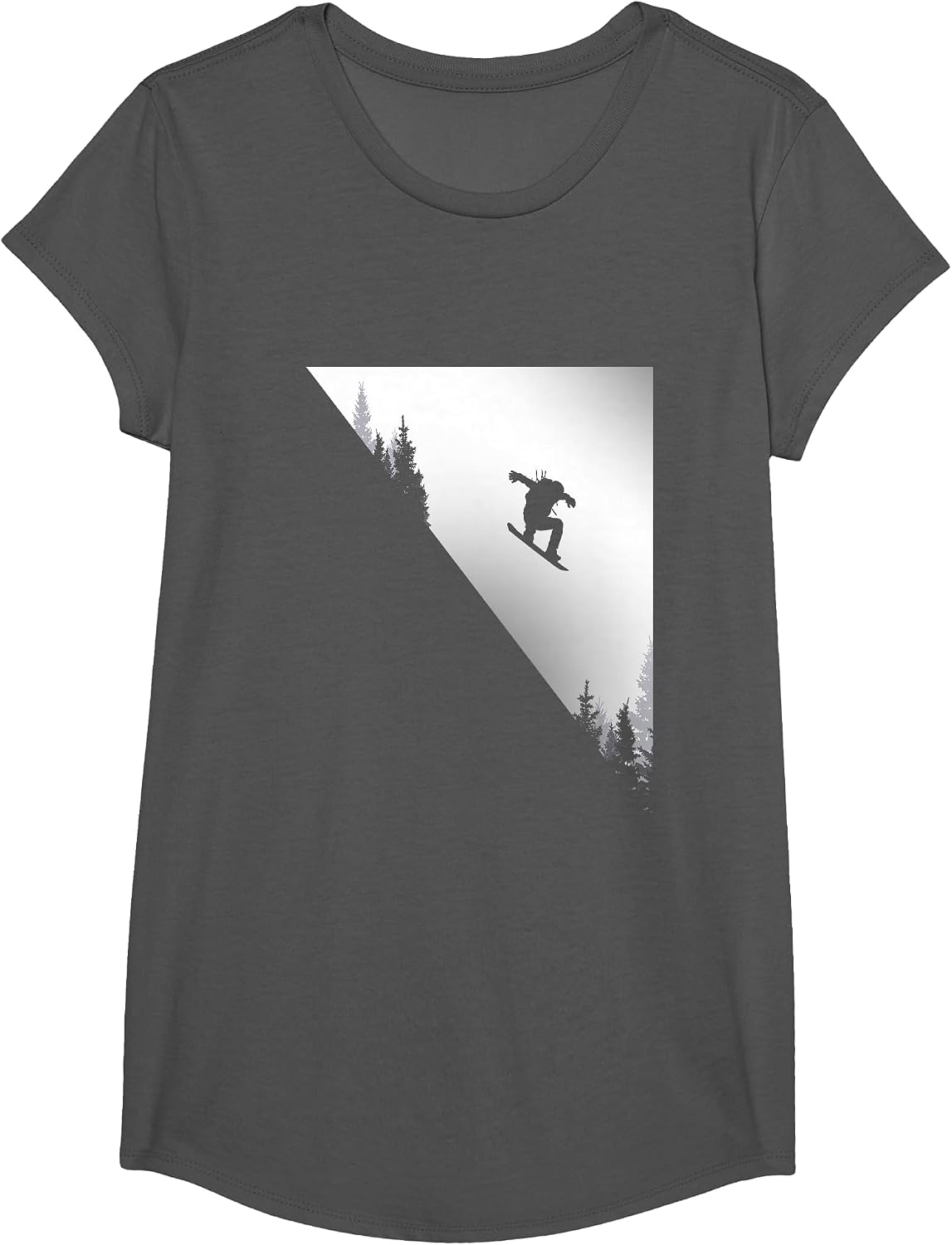 Snowboard Apparel - Snowboarding Snowboarder Snowboard T-Shirt - Girls Asphalt Grey