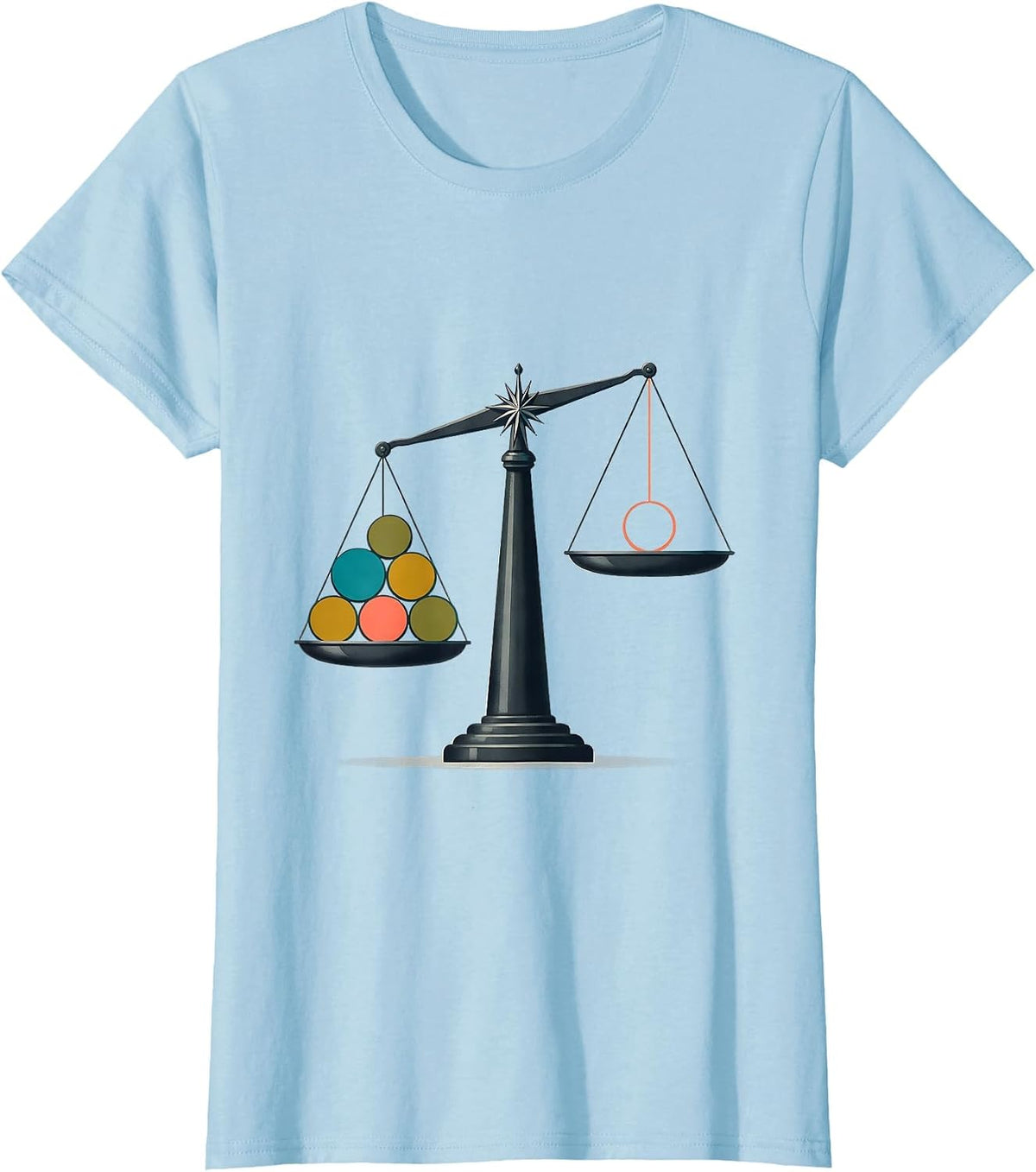Midcentury Atomic Balance Pluto Demotion Retro Space Humor T-Shirt - Baby Blue