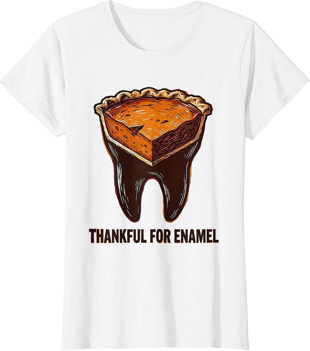 Thankful For Enamel Funny Dental Thanksgiving Office Team T-Shirt - White
