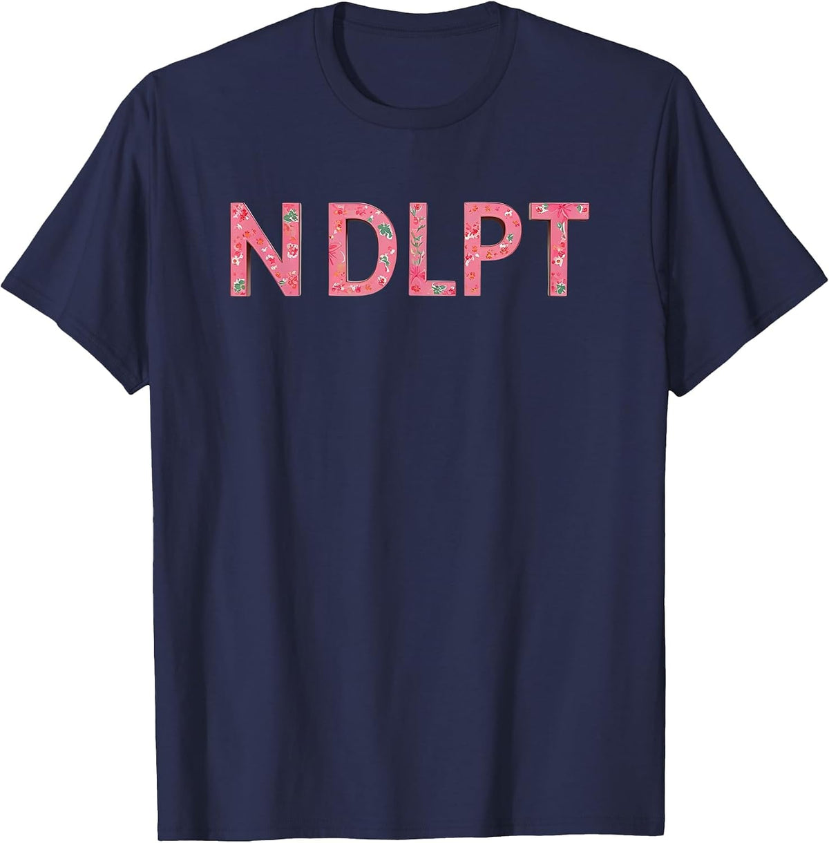 Needlepoint Lover Floral NDLPT Crafting T-Shirt - Navy Blue