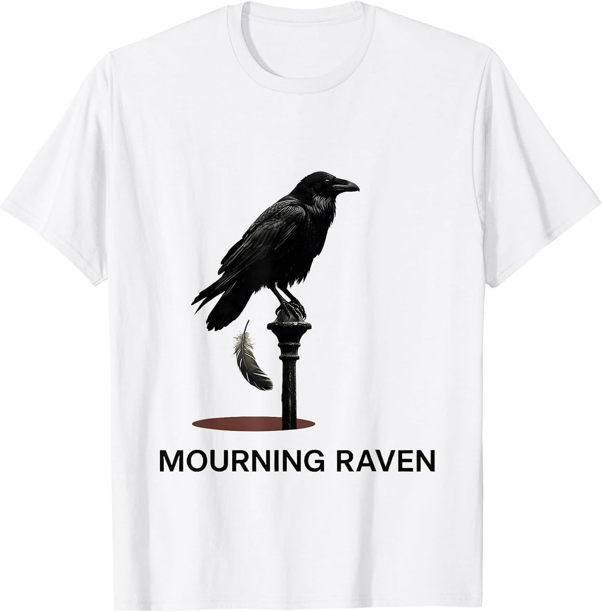 Men's Mourning Raven Minimalist Gothic Raven Lover Vintage T-Shirt - White