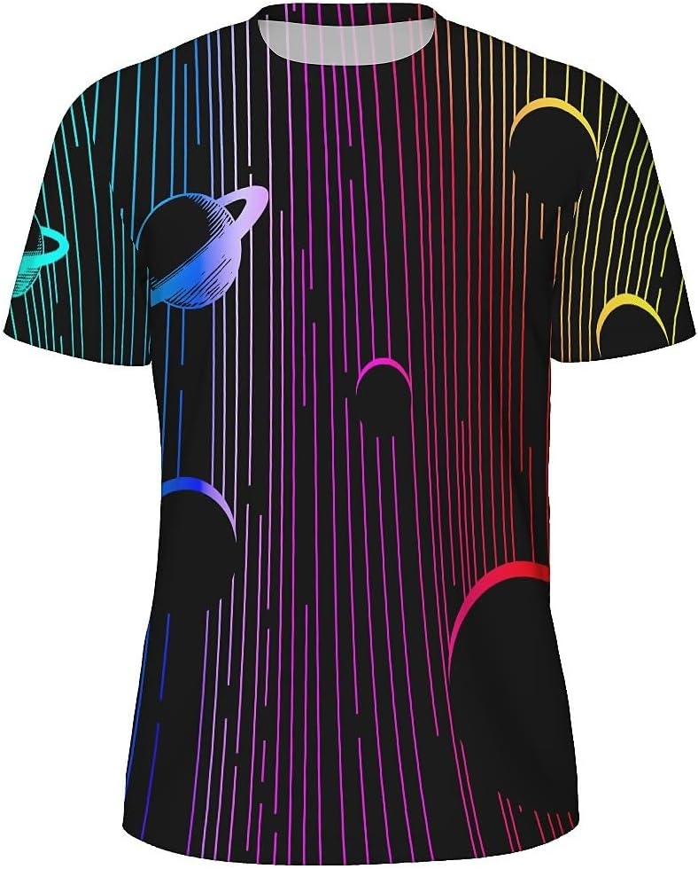 Men's Colorful Dots Graphic T-Shirts Casual Short Sleeve Fashion 3D Printed Tees - Line Planet Silhouette
