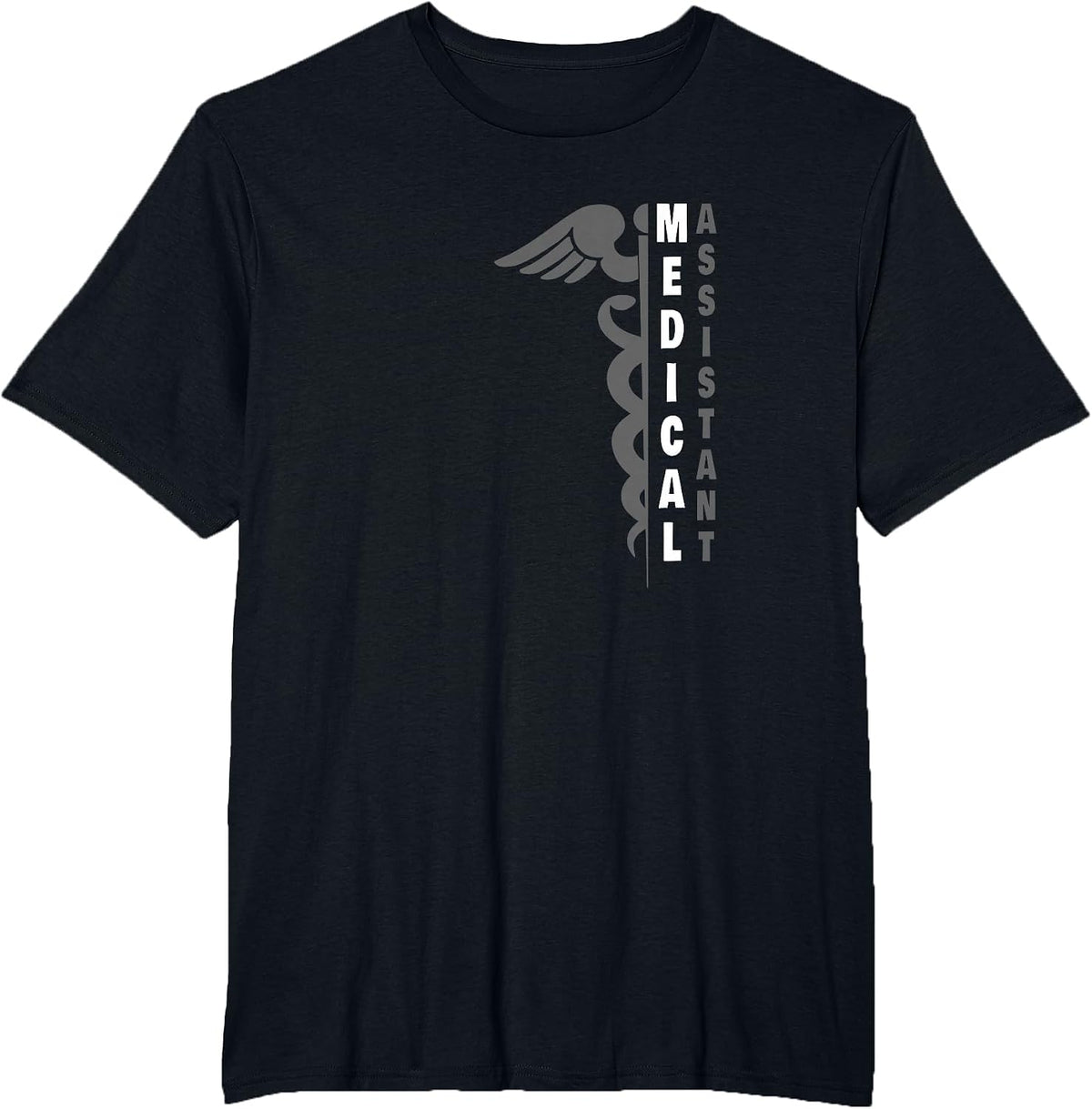 Medical Assistant - Professional MA - Caduceus T-Shirt - Black