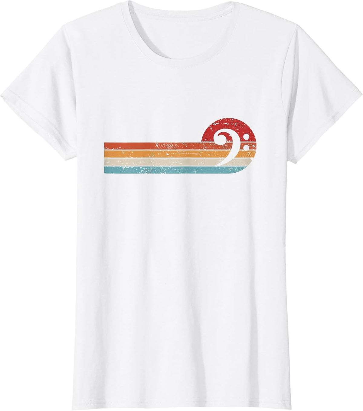 Bassist Bass Guitar Musician Retro Bass Clef T-Shirt - White