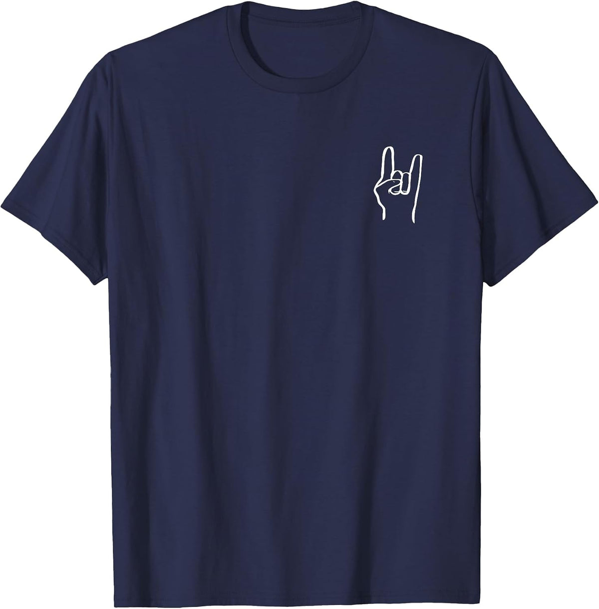 Devil Horns Metal Horns Rock On Rock and Roll Mano Cornuta T-Shirt - Navy Blue