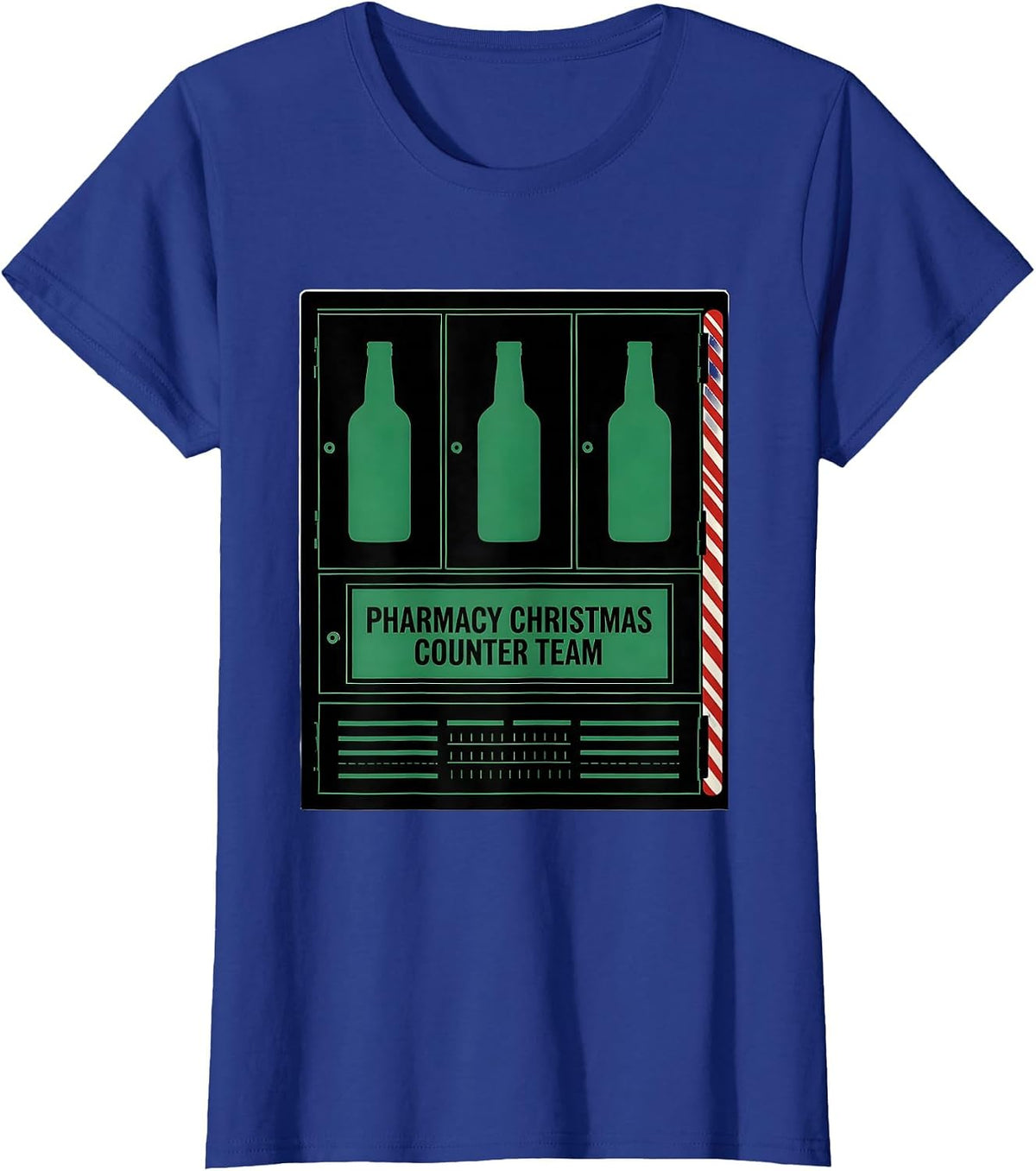 Women's Pharmacy Christmas Counter Team Funny Pharmacy Tech Squad T-Shirt - Royal Blue