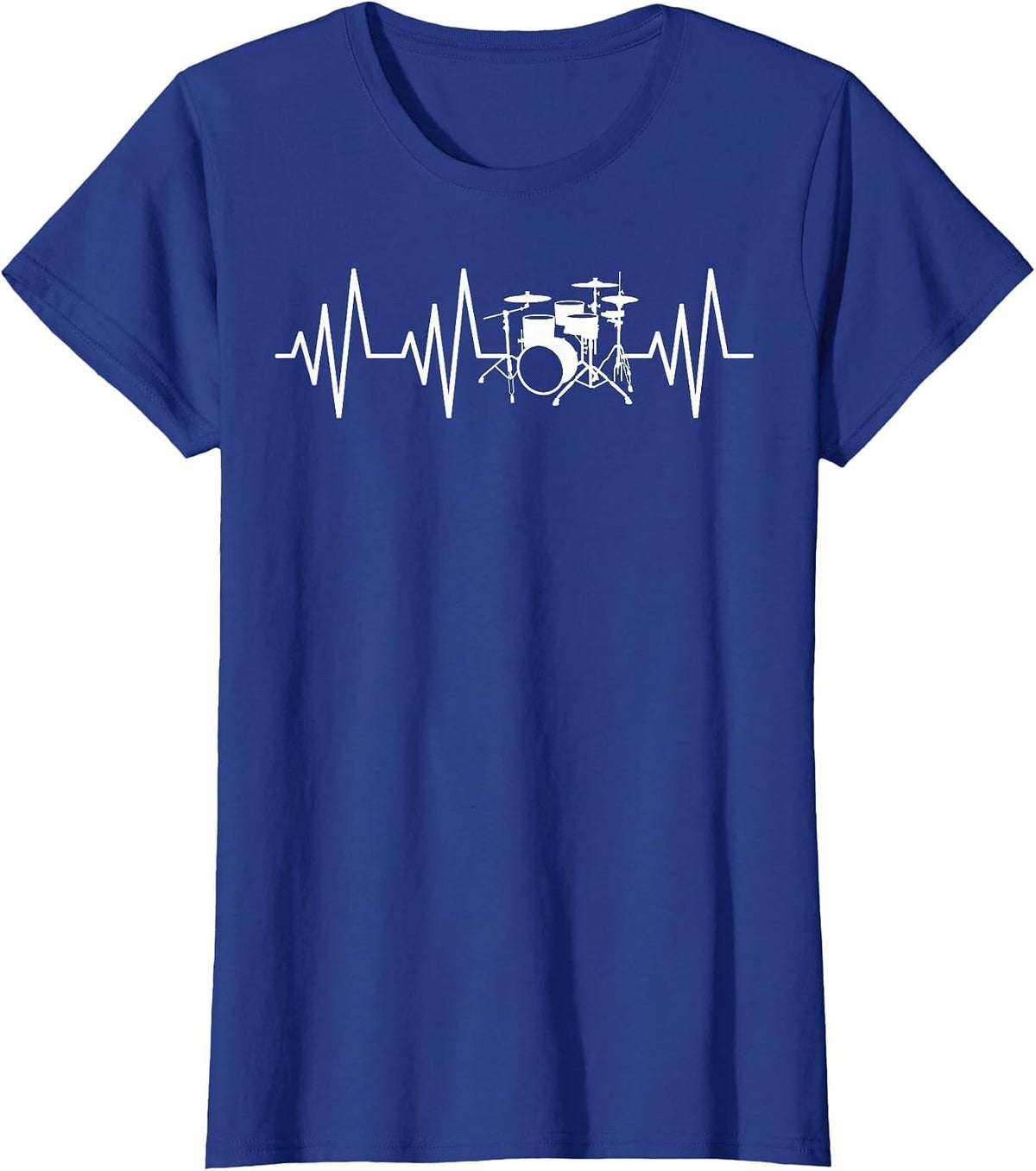 Drums Heartbeat Love Drummer Heartbeat T-Shirt - Royal Blue
