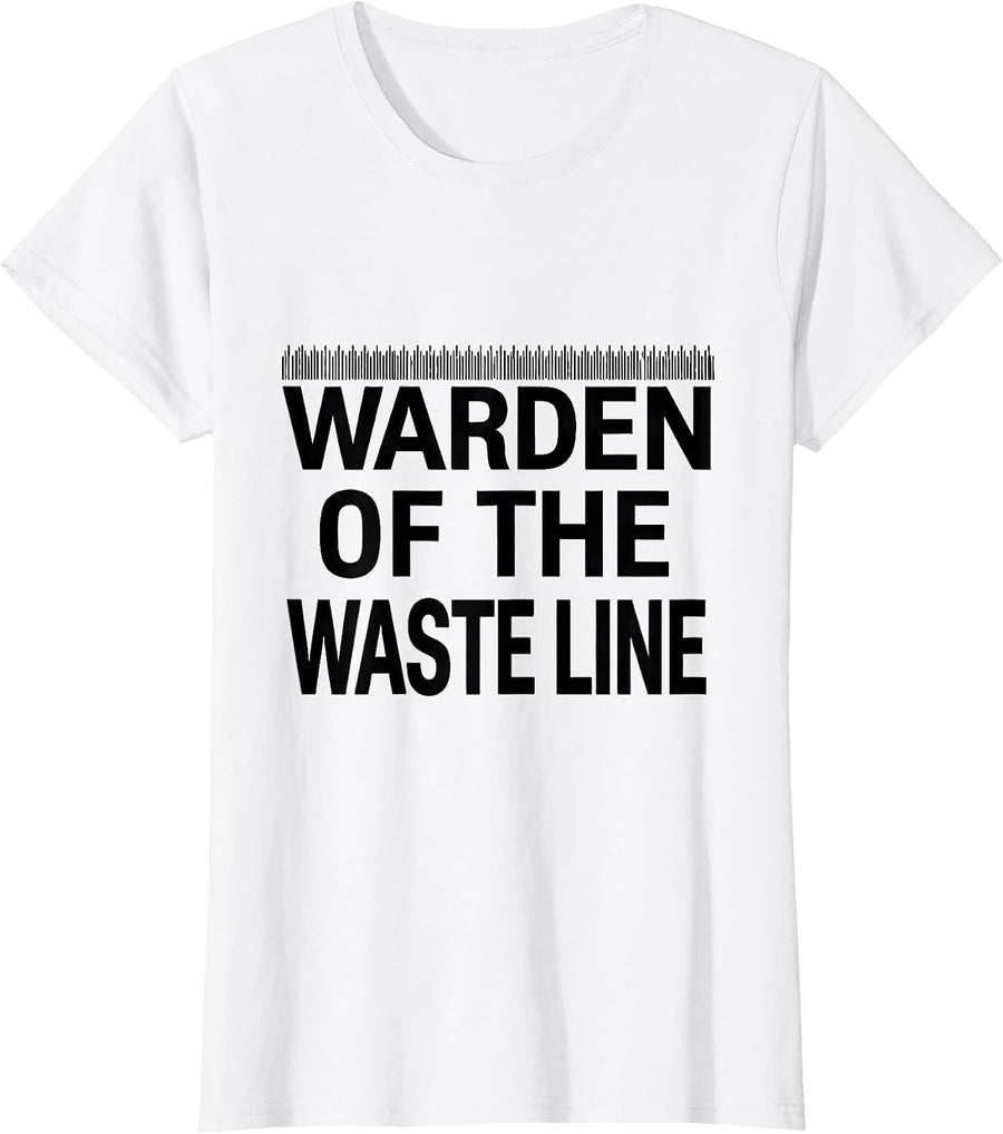 Women's Warden Of The Waste Line Funny Plumber Pipefitter Gift T-Shirt - White