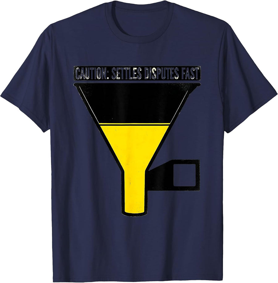 Caution: Settles Disputes Fast Funny Chemistry Teacher T-Shirt - Navy Blue