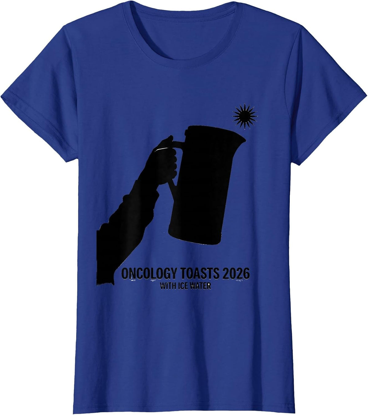 Women's Oncology Toasts 2026 With Ice Water Festive Nurse New Year T-Shirt - Royal Blue