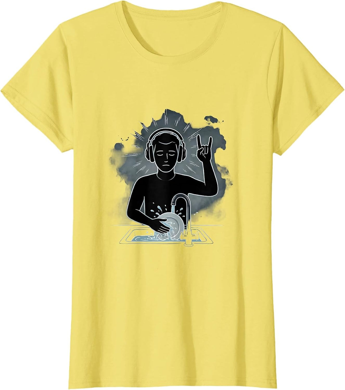 Women's Serene Metal Fan Deadpan Humor Heavy Metal Fan Gift T-Shirt - Lemon Yellow
