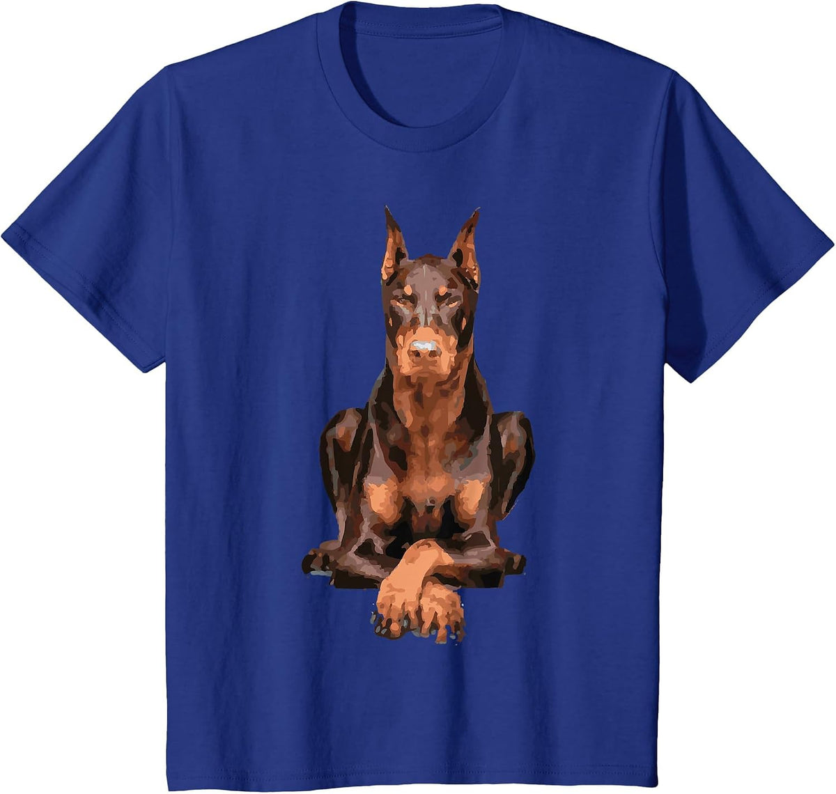 Watercolor Portrait Doberman Pinscher for Dog Owners T-Shirt - Royal Blue