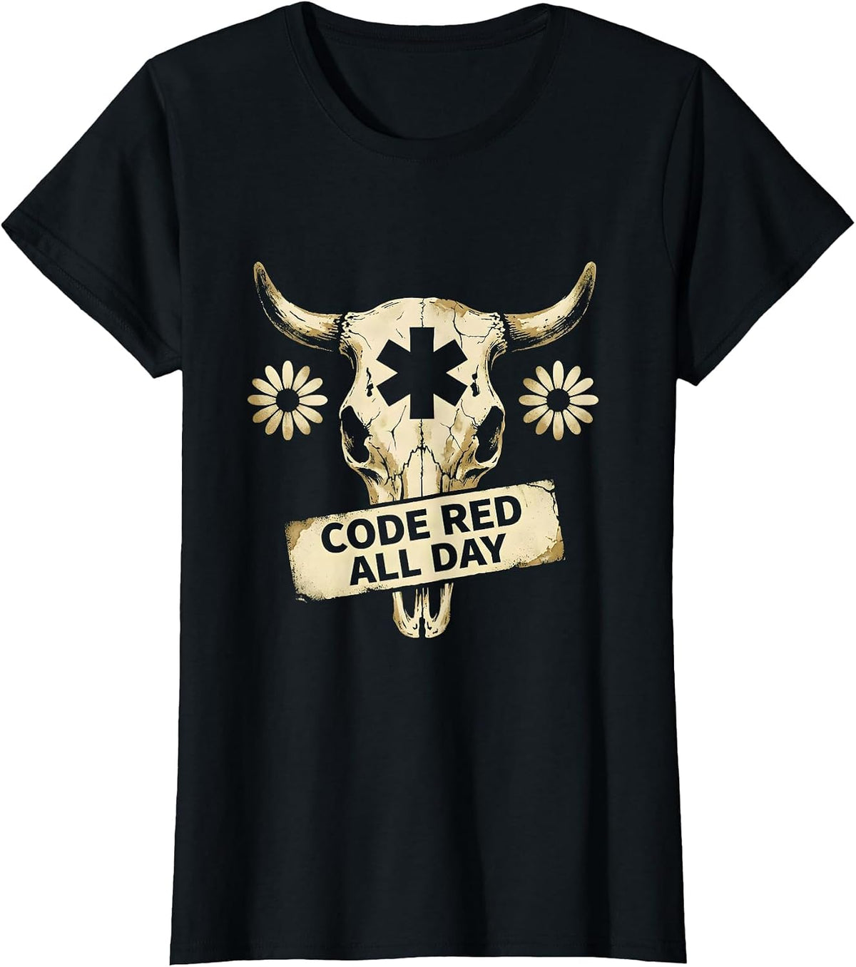 Code Red All Day EMT Graphic Design T-Shirt - Black