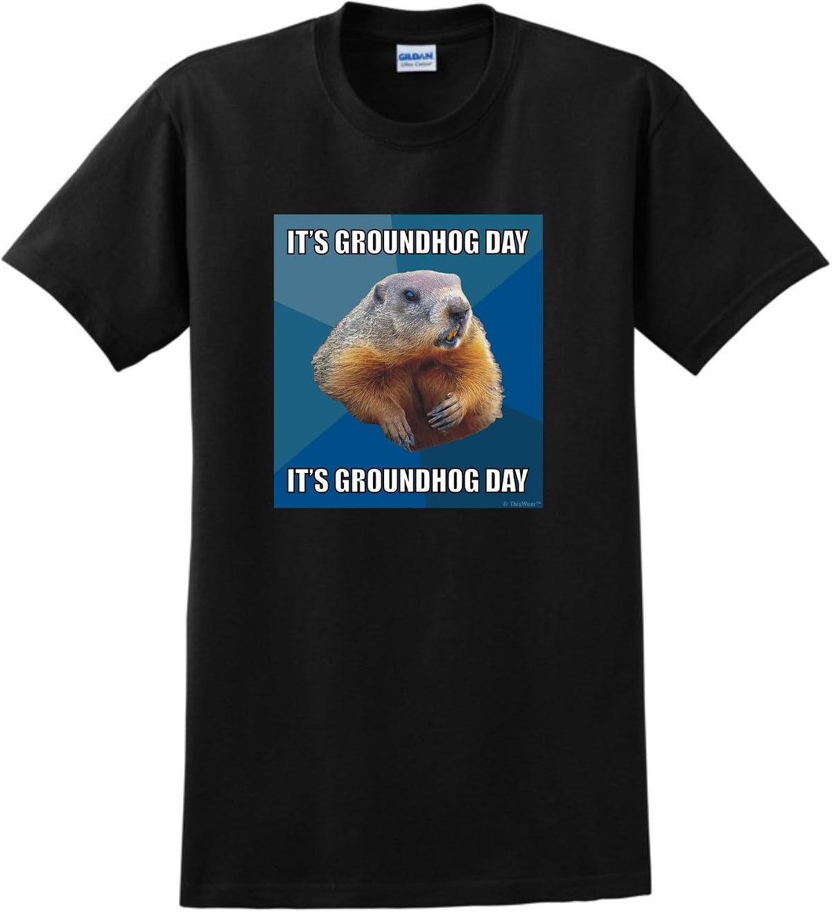 ThisWear It's Groundhog Day Repeat Unisex Short Sleeve T-Shirt - Black