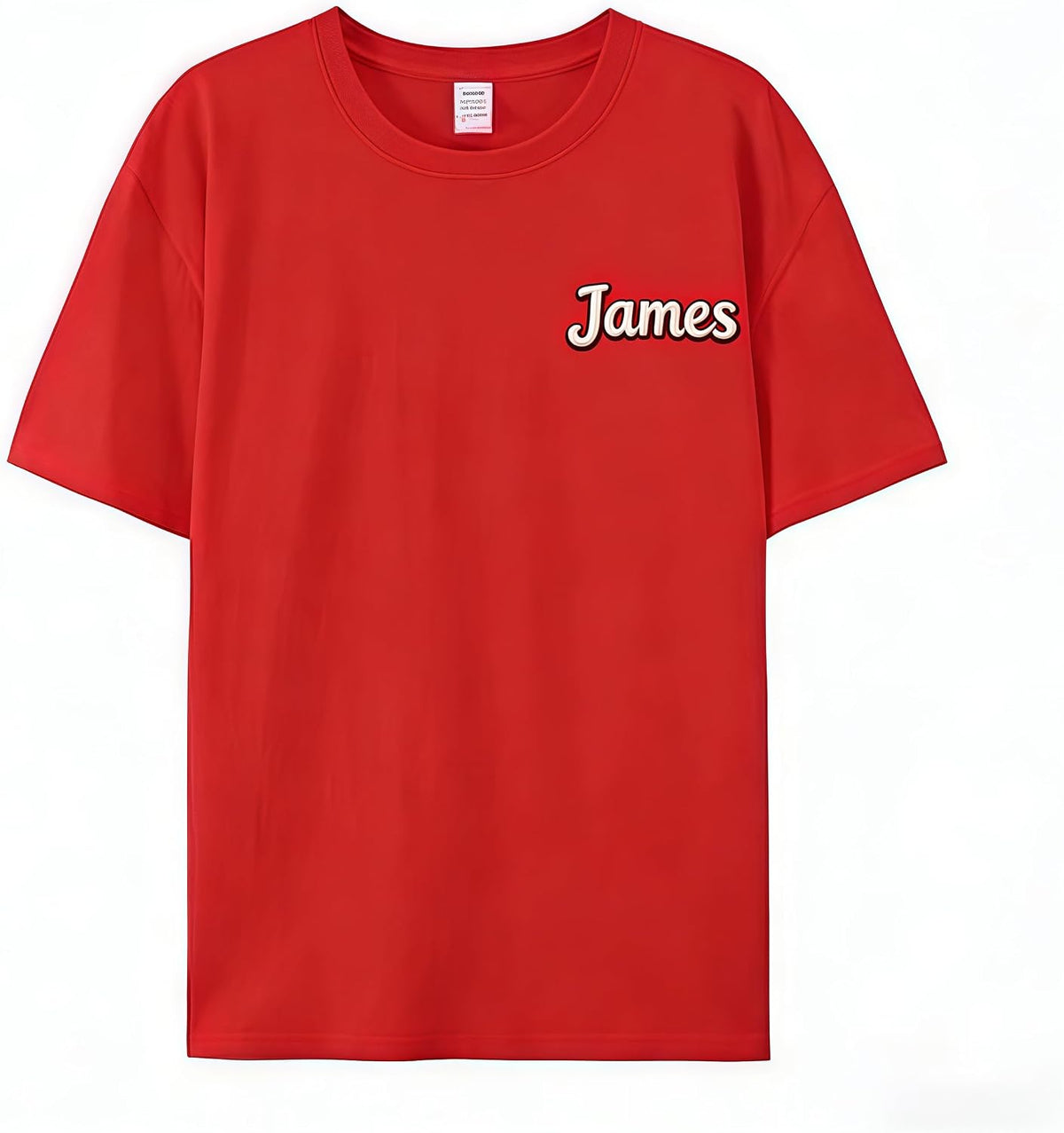 Custom Name Embroidered T-Shirt for Men Women - 100% Heavy Cotton Short Sleeve Tee (11 Colors, S-3XL) - Red