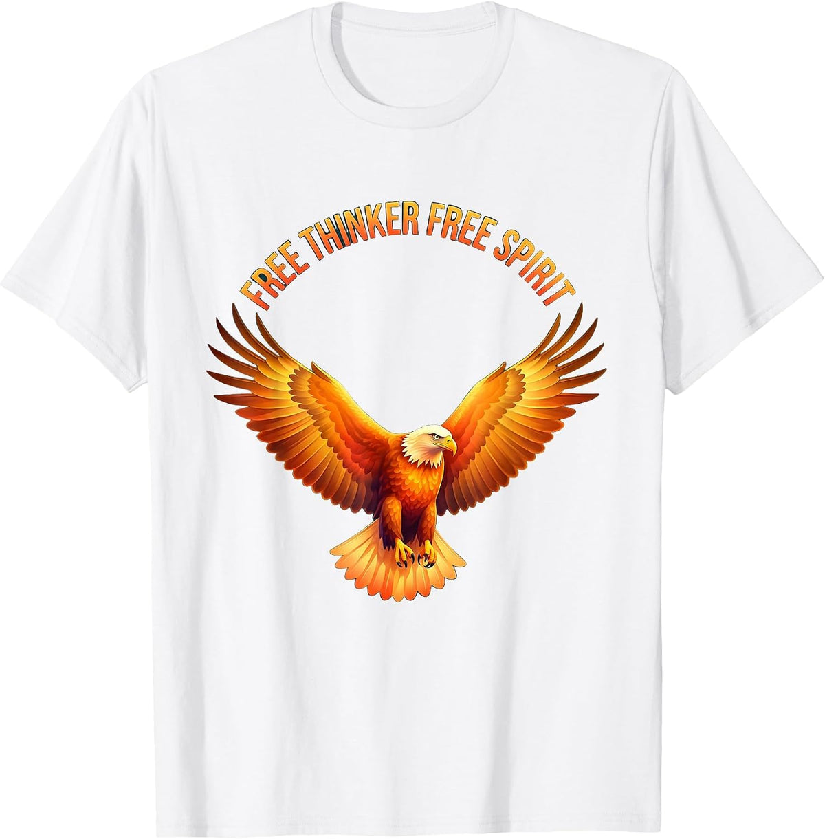 Free Thinker Free Spirit Bold Statement Design T-Shirt - White