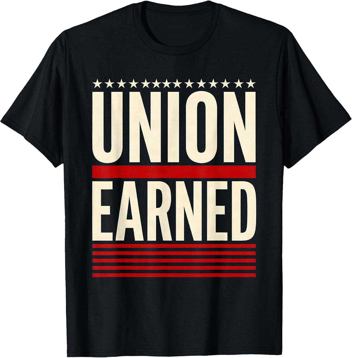 Men's Union Earned Patriotic Labor Day Worker Pride Blue Collar T-Shirt - Black