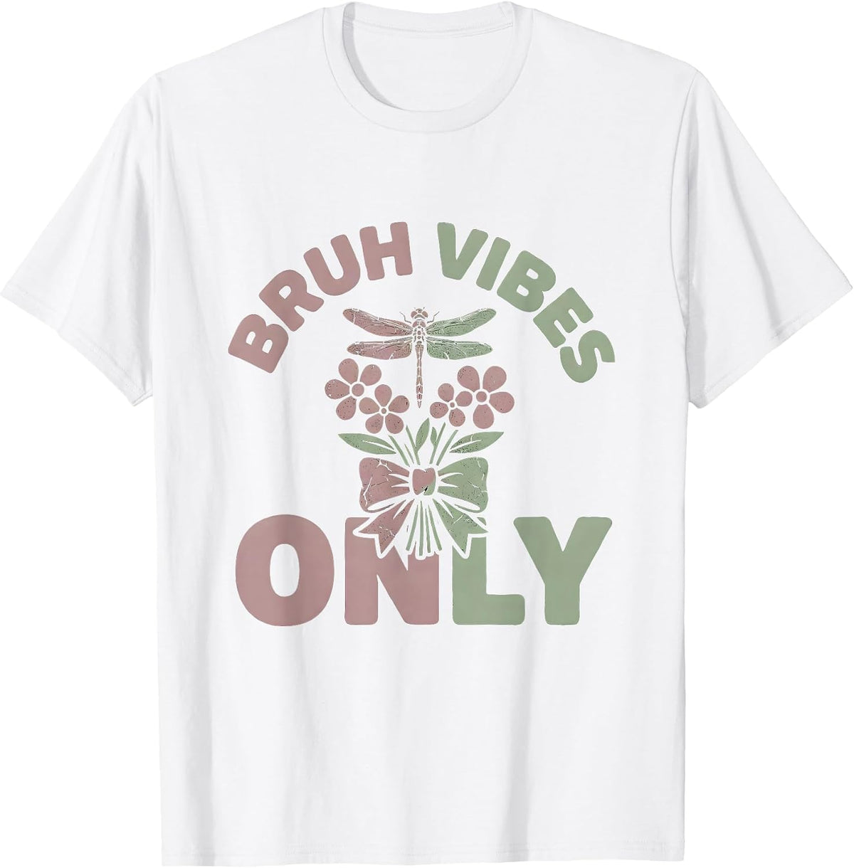Men's Bruh Vibes Only Laid-Back Attitude Design T-Shirt - White