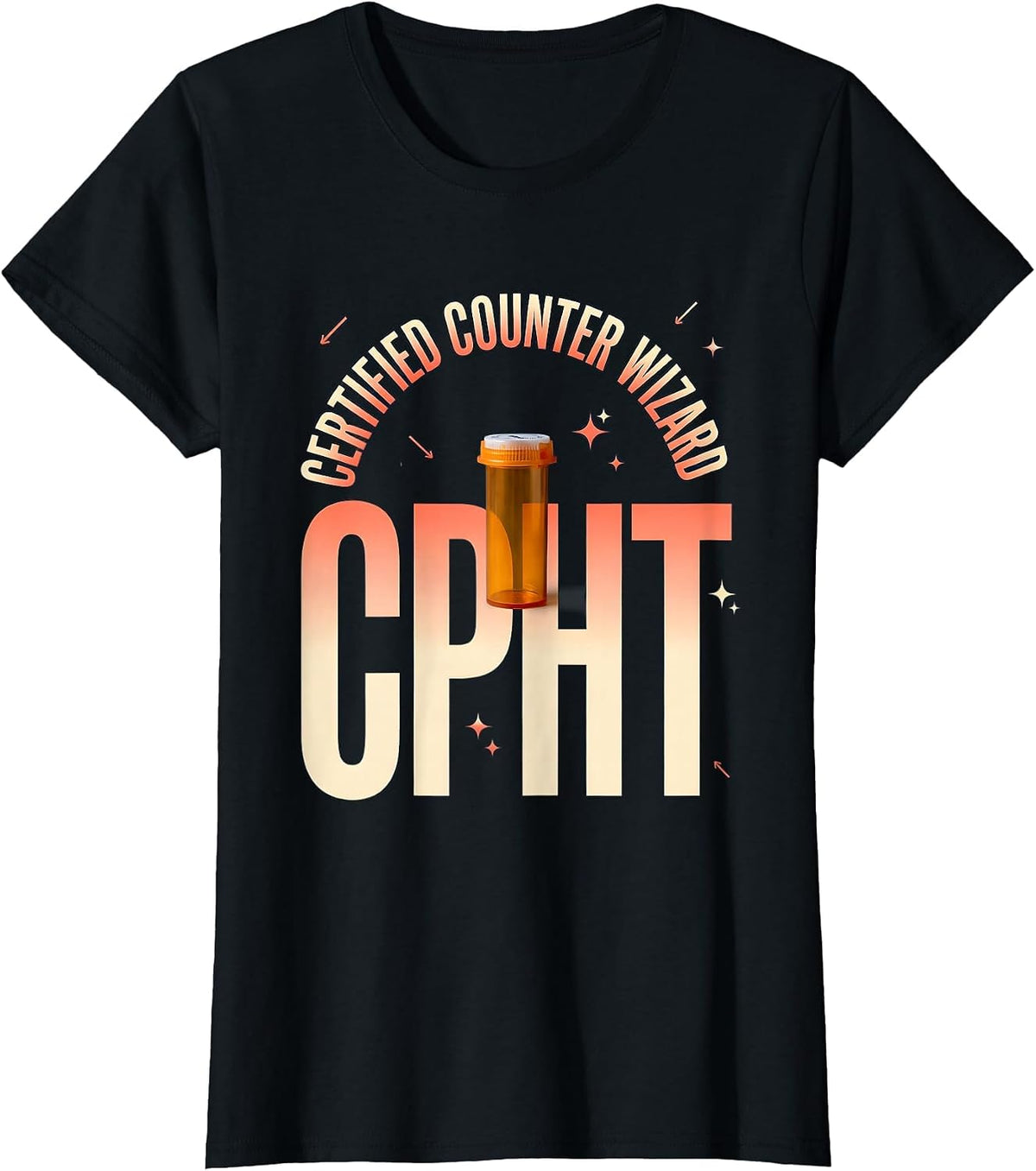 Certified Counter Wizard CPhT Funny Pharmacy Tech Humor T-Shirt - Black