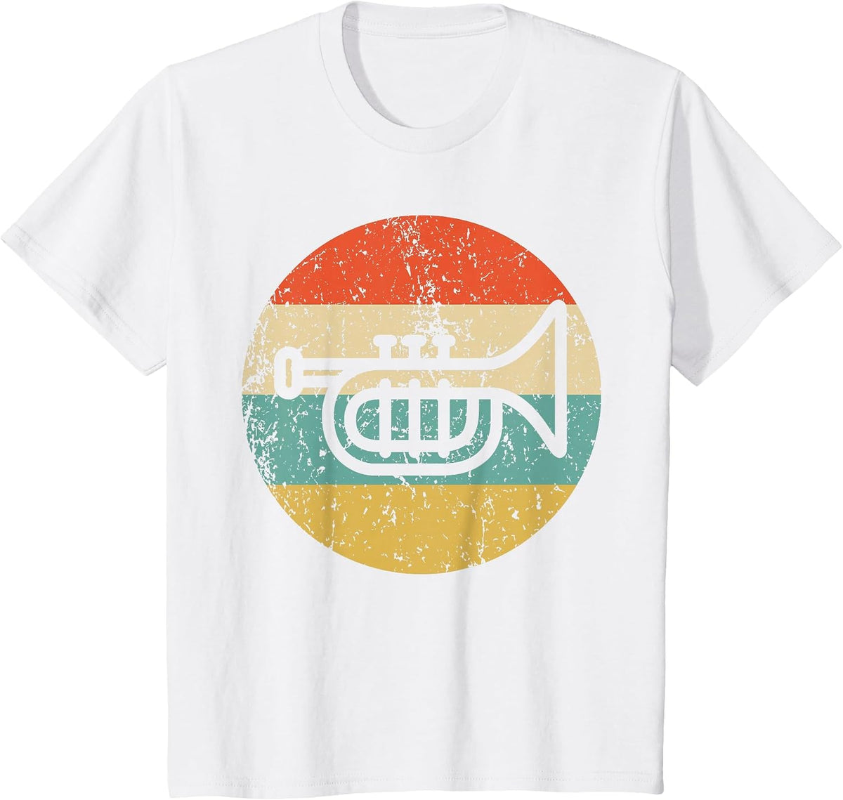 Trumpet Retro Style Music T-Shirt - White