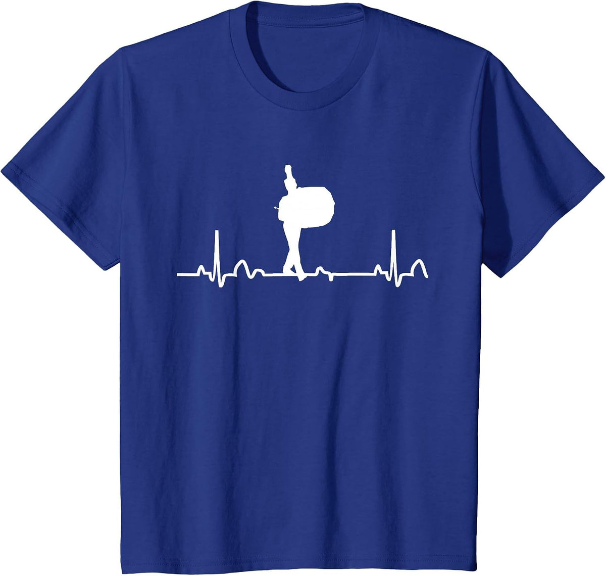 Bass Drum Heartbeat Shirt Marching Band Apparel Tee T-Shirt - Royal Blue