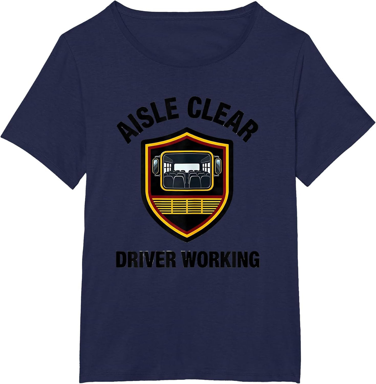 Women's Aisle Clear Driver Working Funny School Bus Driver Costume T-Shirt - Navy Blue
