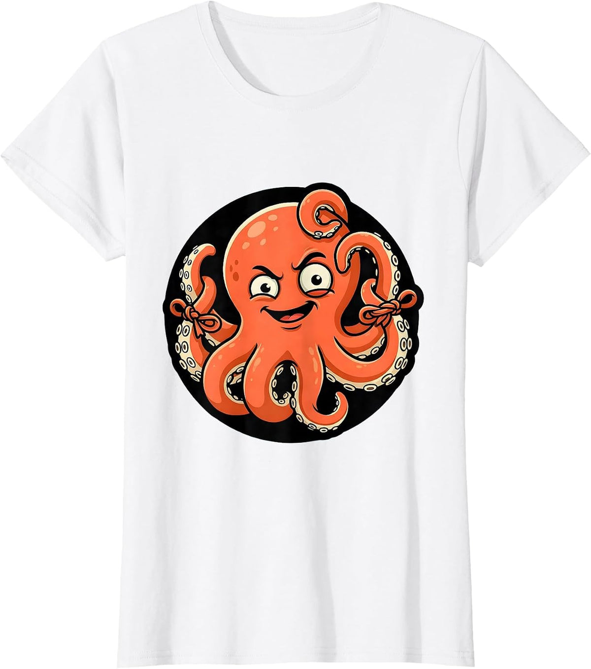 Women's Derpy Octopus Tangled in Its Own Tentacles T-Shirt - White