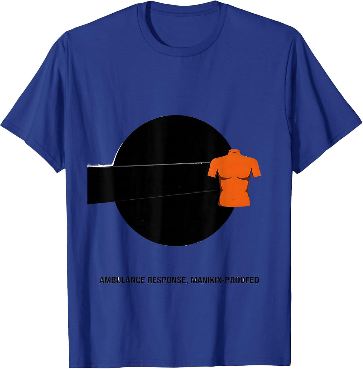 Men's Ambulance Response Manikin-Proofed Brutalist EMT Paramedic T-Shirt - Royal Blue