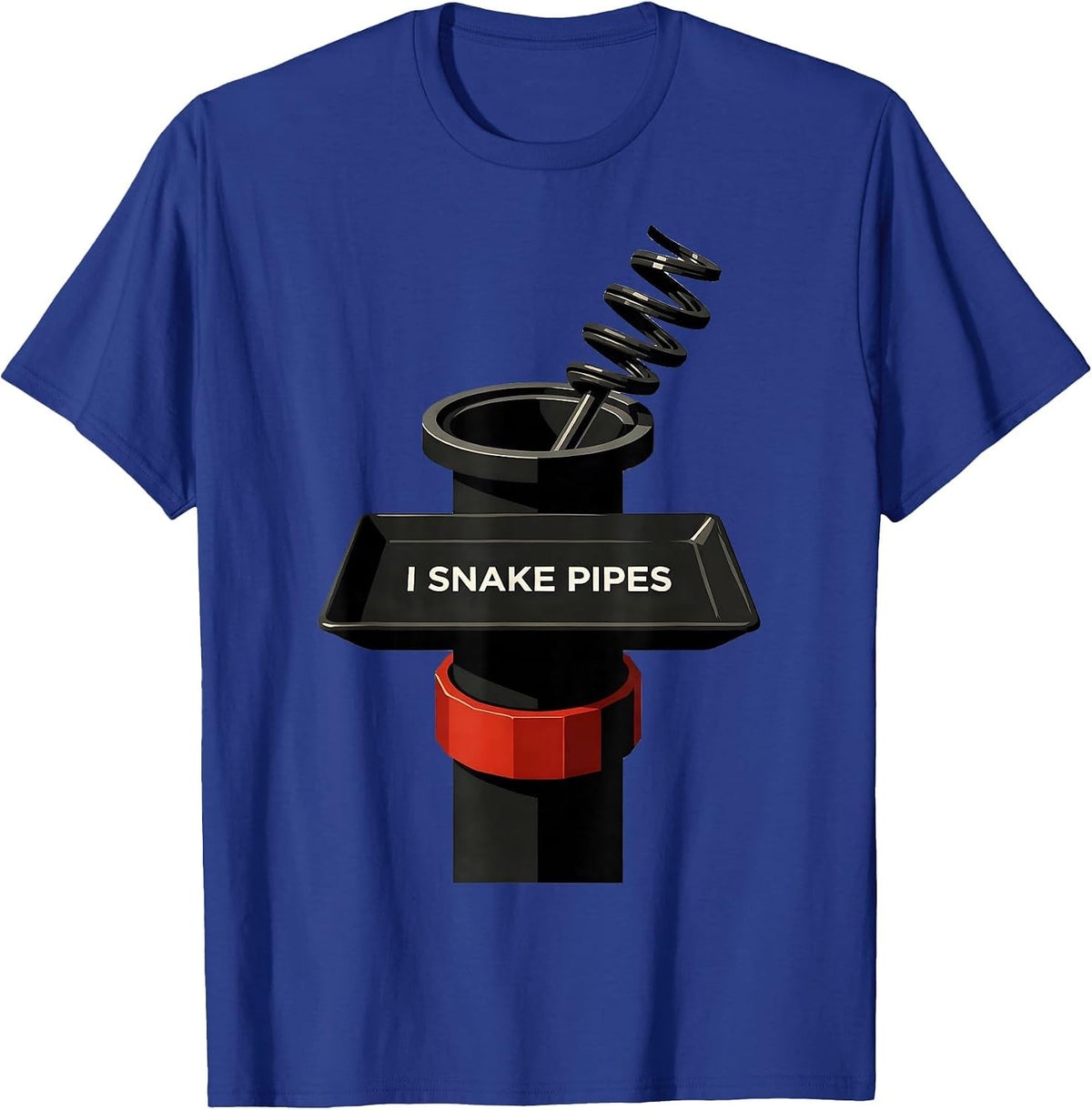 Men's I Snake Pipes Funny Plumber Pipefitter Occupation Humor T-Shirt - Royal Blue