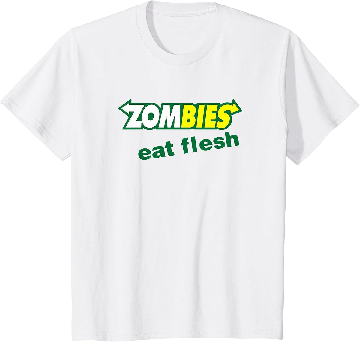 Funny Zombies Eat Flesh Scary Food Halloween Costume T Shirt T-Shirt - White